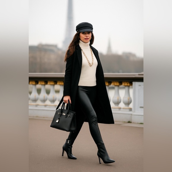 Michael Kors Halle Bootie Leather Black 7M | Crystal Heel | New in Box - Picture 3 of 12